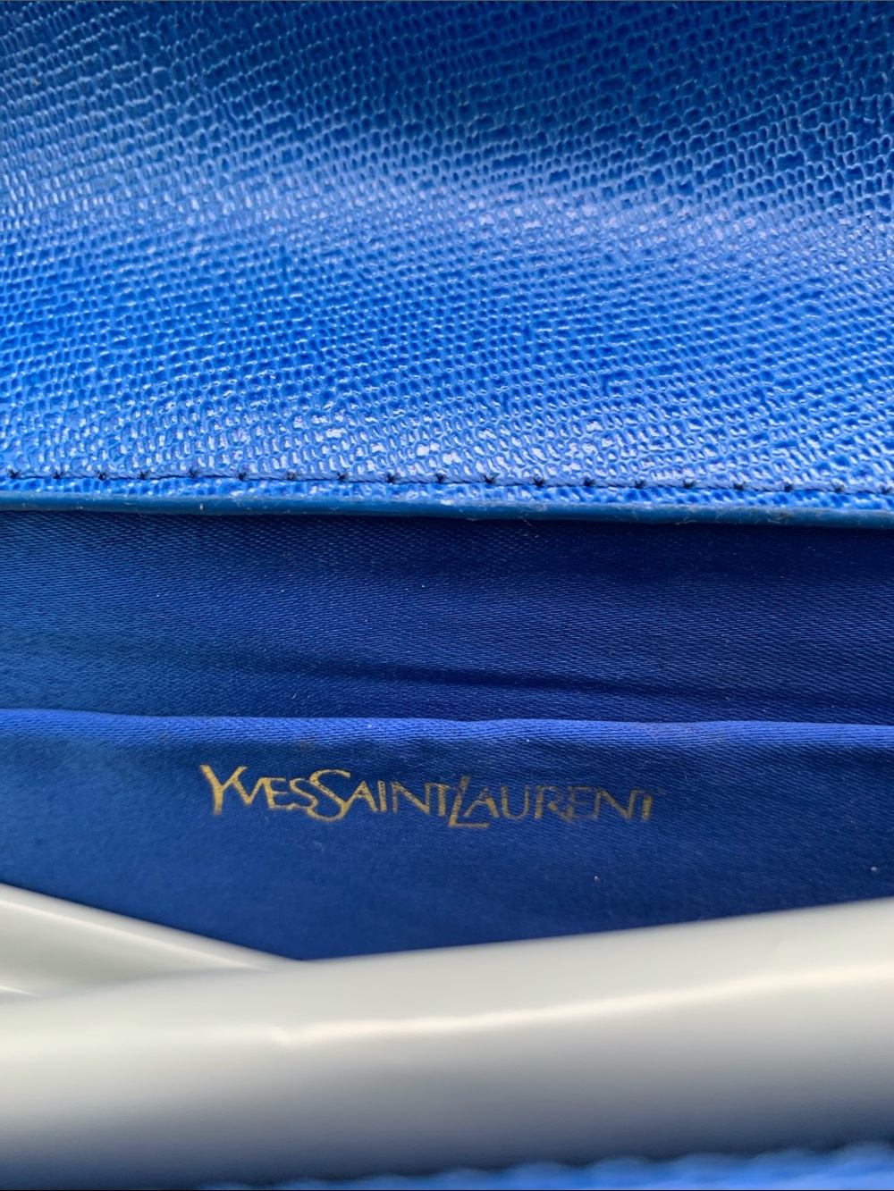 YVES SAINT LAURENT Cobalt Blue Leather Clutch - Picture 7 of 7